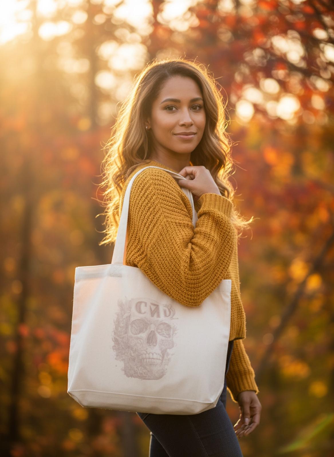 Etched Skull Keten Omuz Çantası