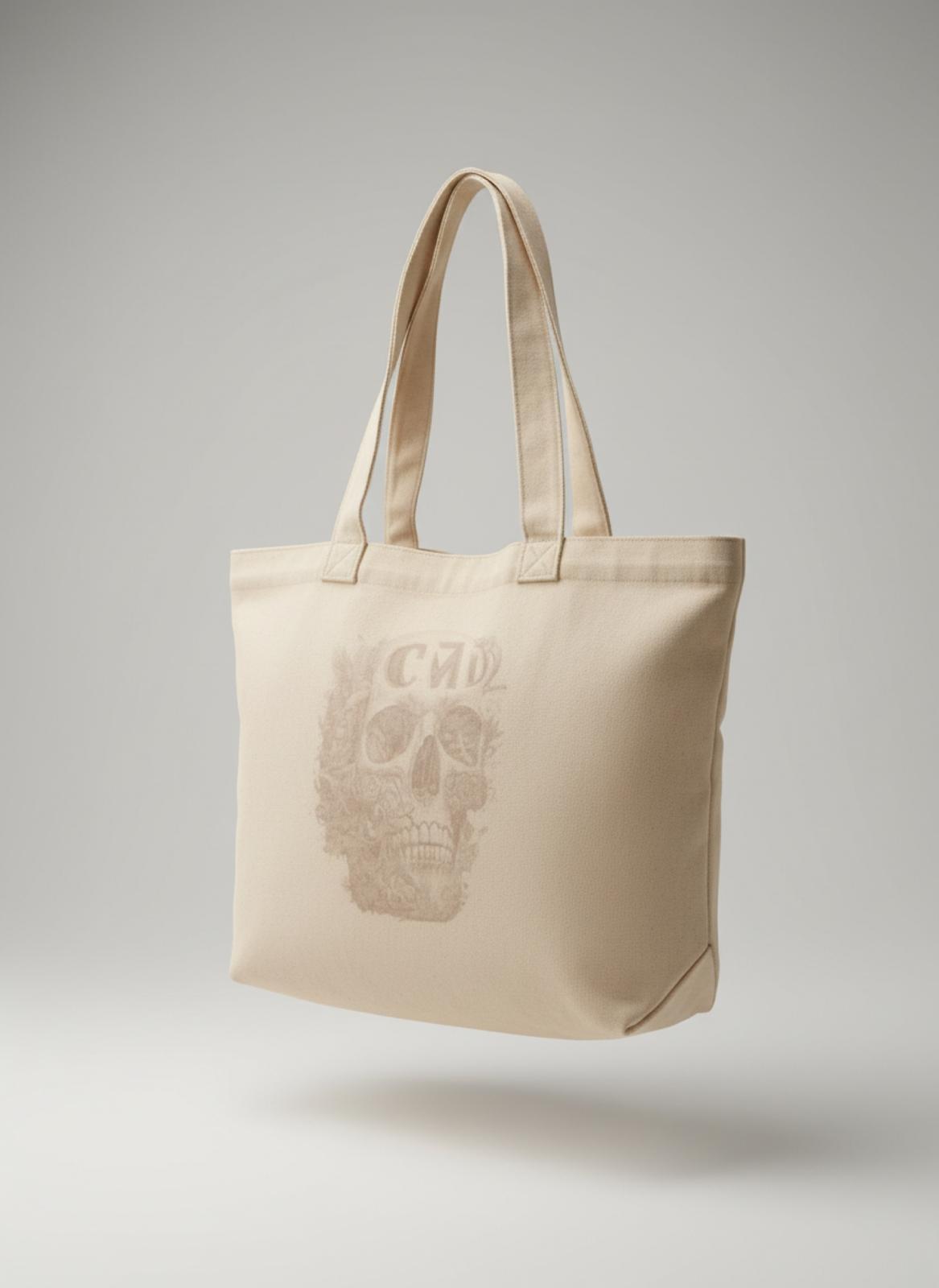 Etched Skull Keten Omuz Çantası