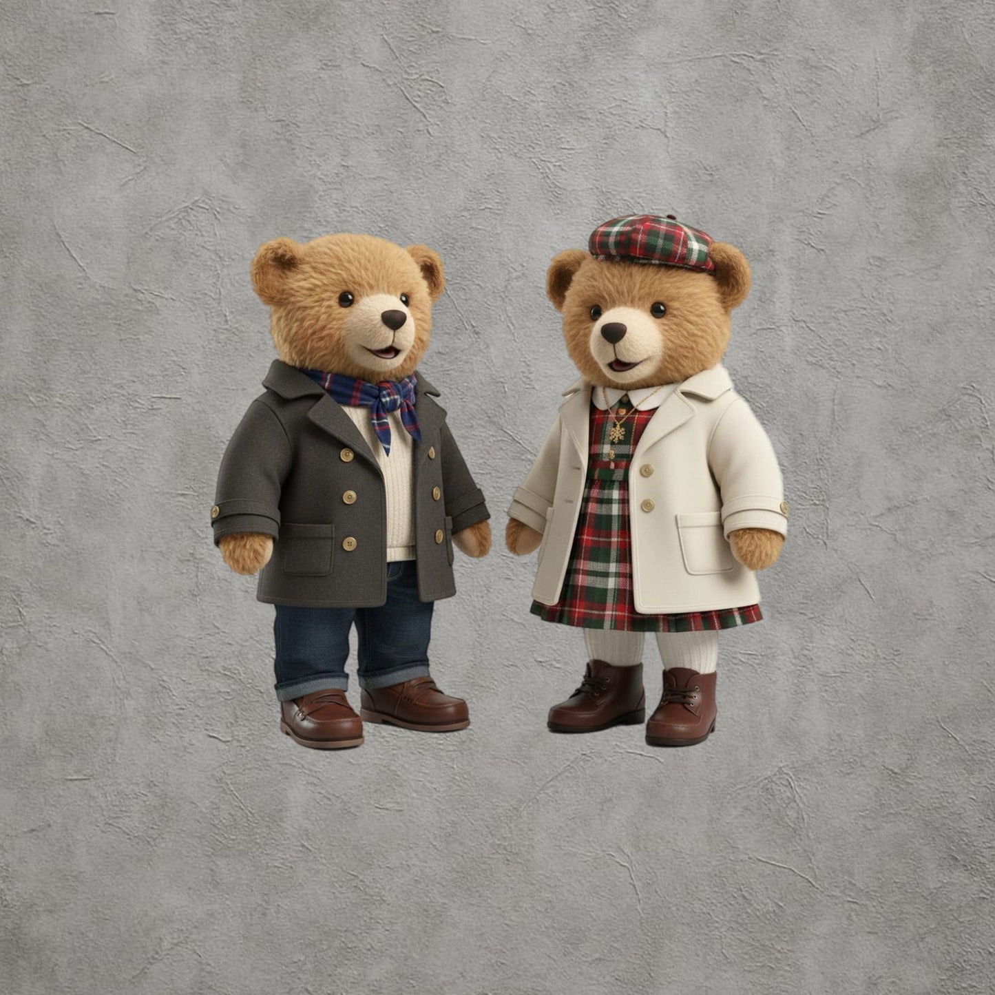 Sevgili Ayıcıklar Baskılı Beyaz Çift Kombini Kapüşonlu Sweatshirt