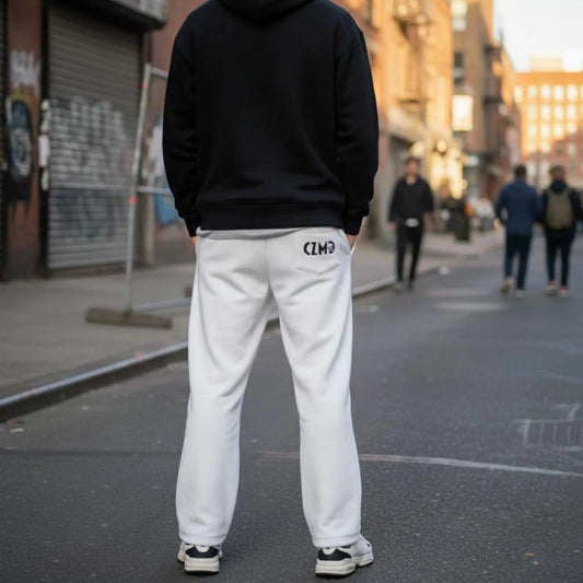 Kurukafa Baskılı Beyaz Eşofman Altı