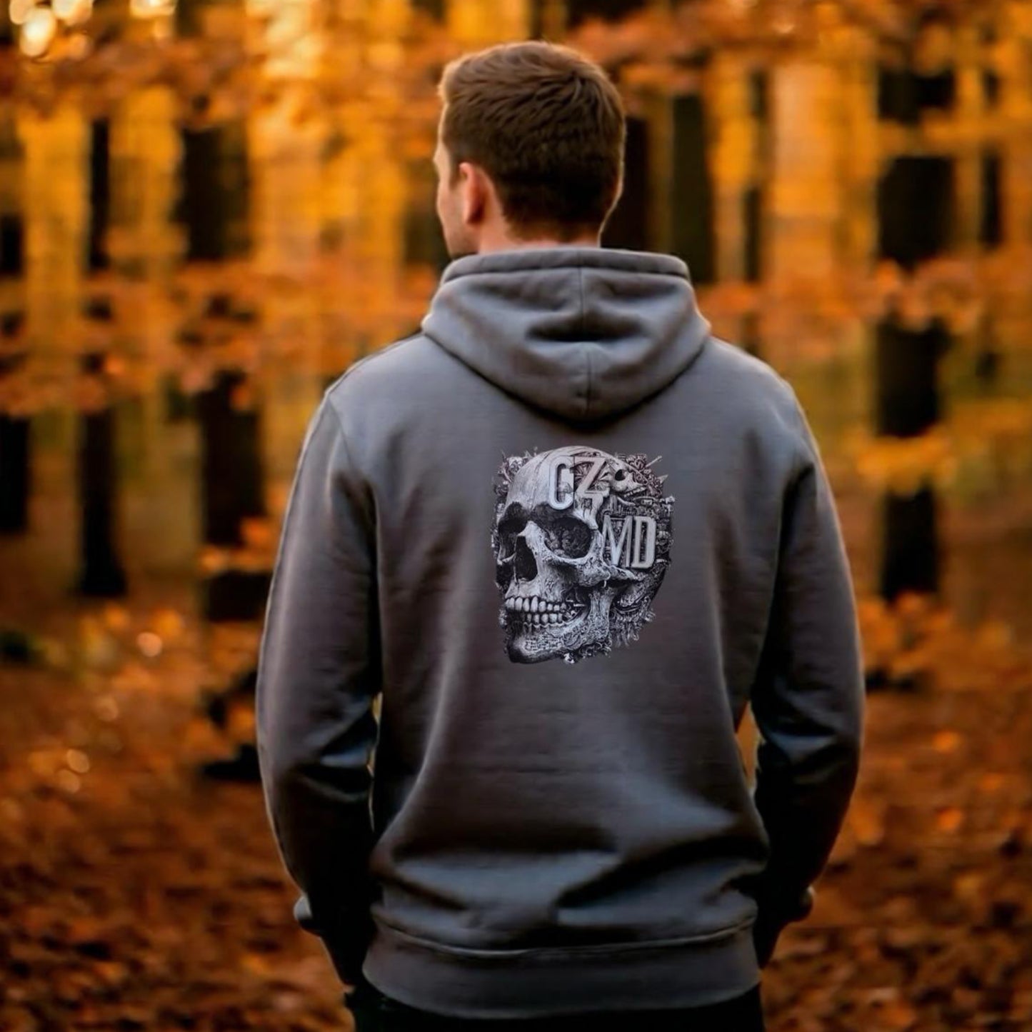 Anatomical Graphite Hoodie – Kurukafa Baskılı