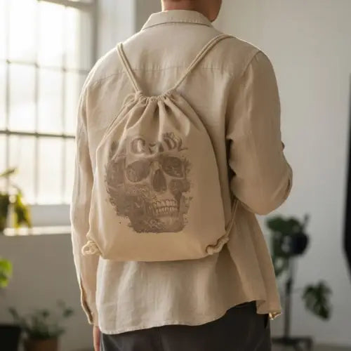 CZMD Etched Skull Keten İpli Sırt Çantası