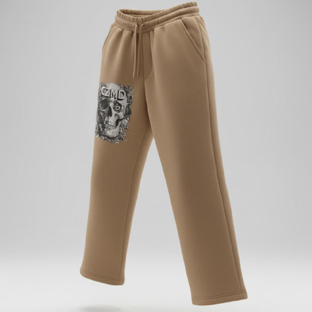 Kurukafa Baskılı Camel Eşofman Altı