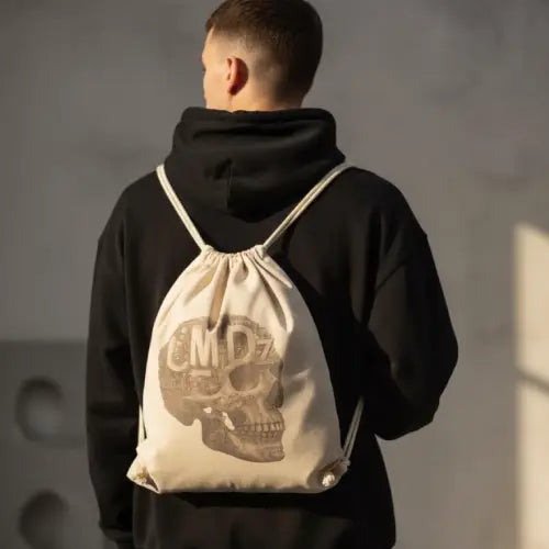 Raw Skull Design Keten İpli Bez Çanta