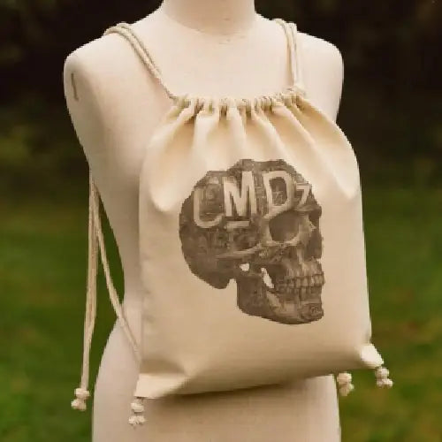 Raw Skull Design Keten İpli Bez Çanta