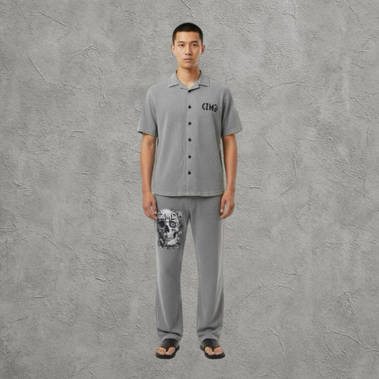 Urban Light Grey Baggy Sport Set – Gömlekli Spor Takım