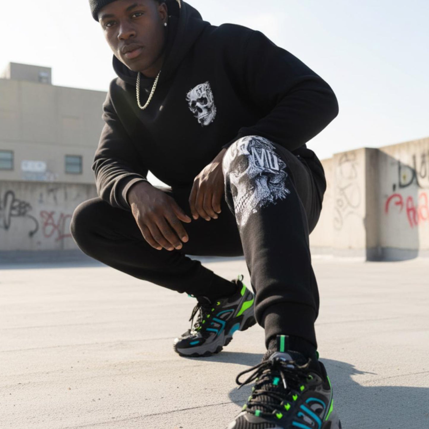 Anatomical Black Core Jogger – Kurukafa Detaylı Eşofman Altı