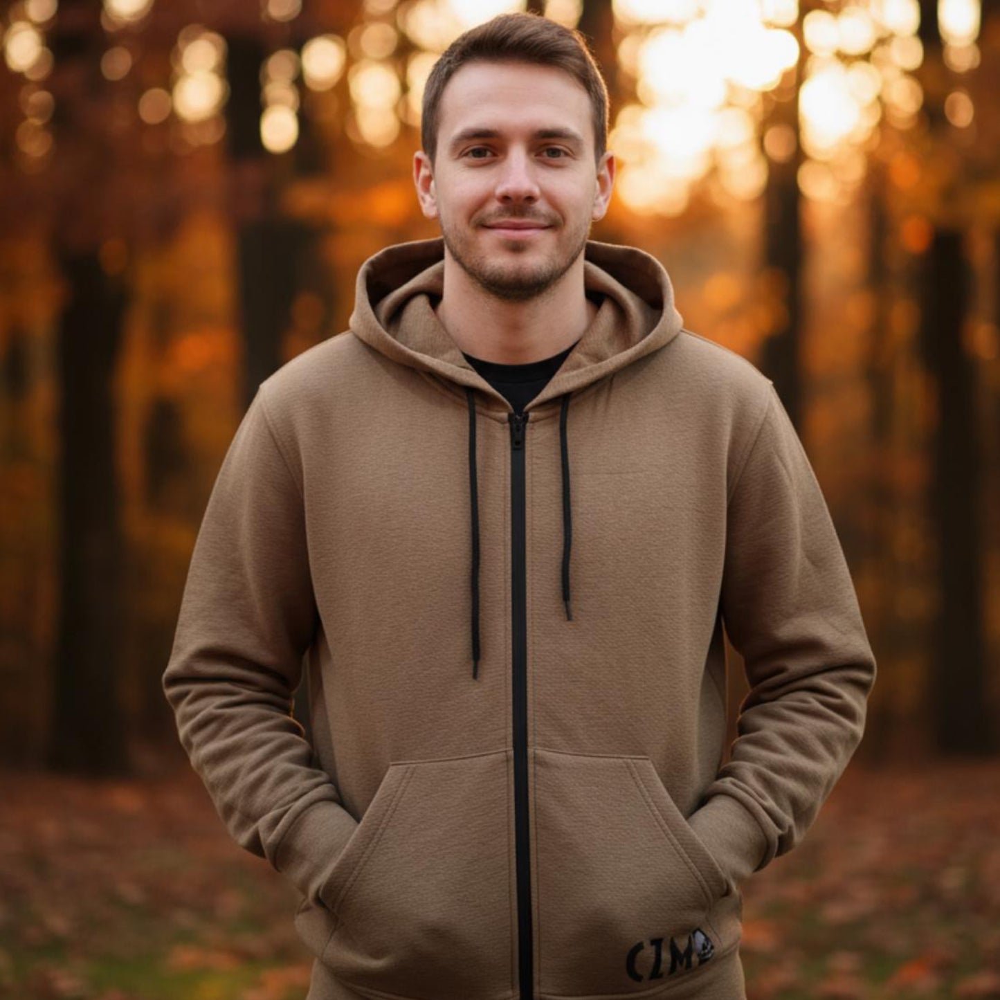 Anatomical Camel Core Zip Hoodie – Kurukafa Baskılı