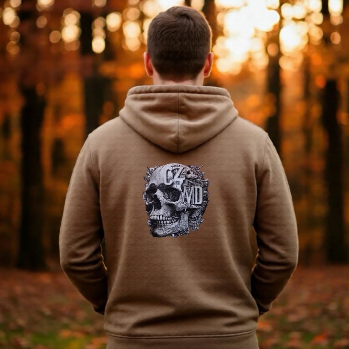 Anatomical Camel Core Zip Hoodie – Kurukafa Baskılı