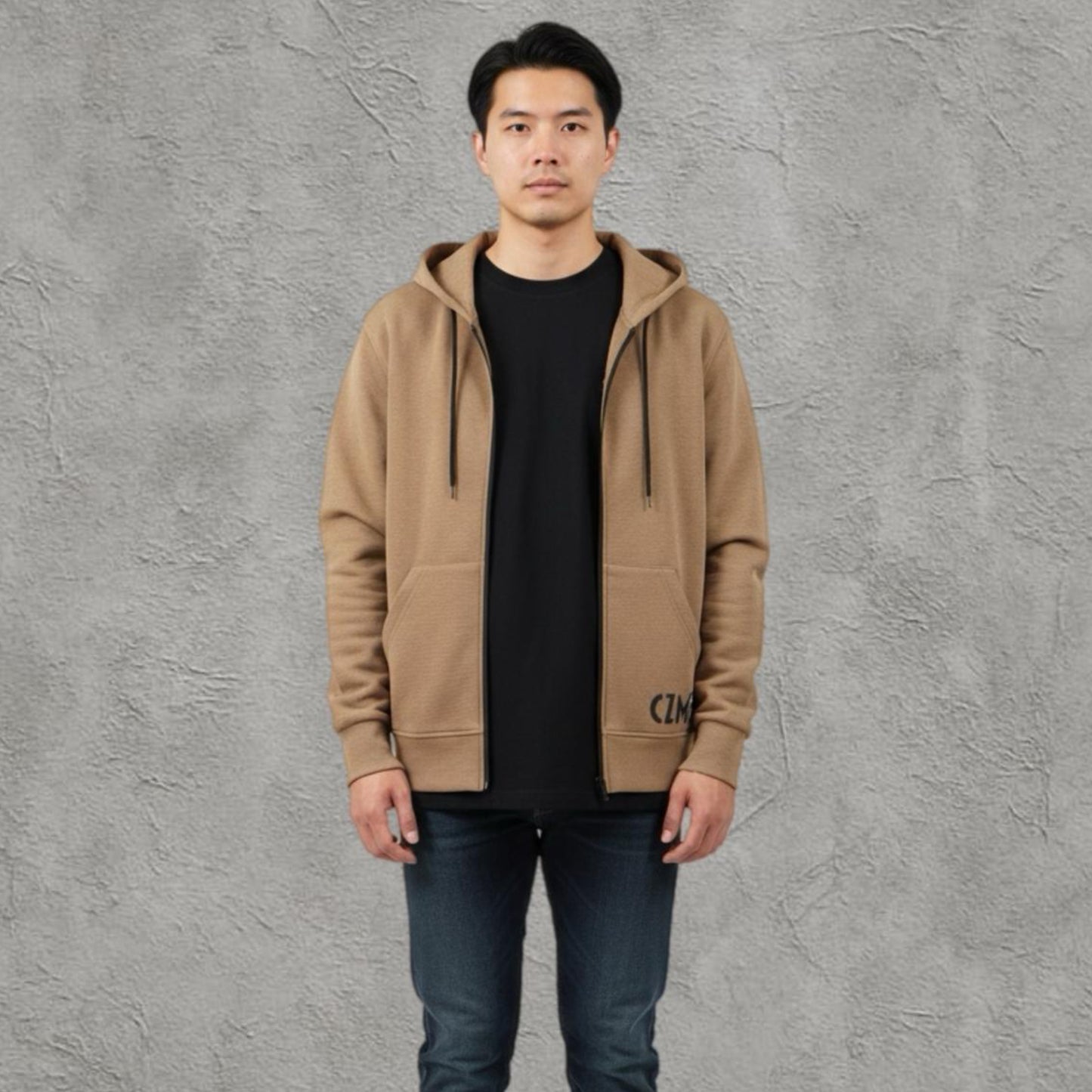 Anatomical Camel Core Zip Hoodie – Kurukafa Baskılı