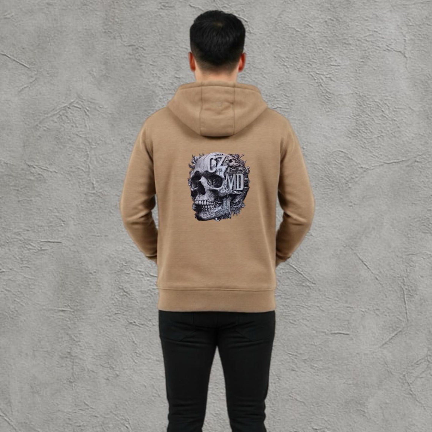 Anatomical Camel Core Zip Hoodie – Kurukafa Baskılı