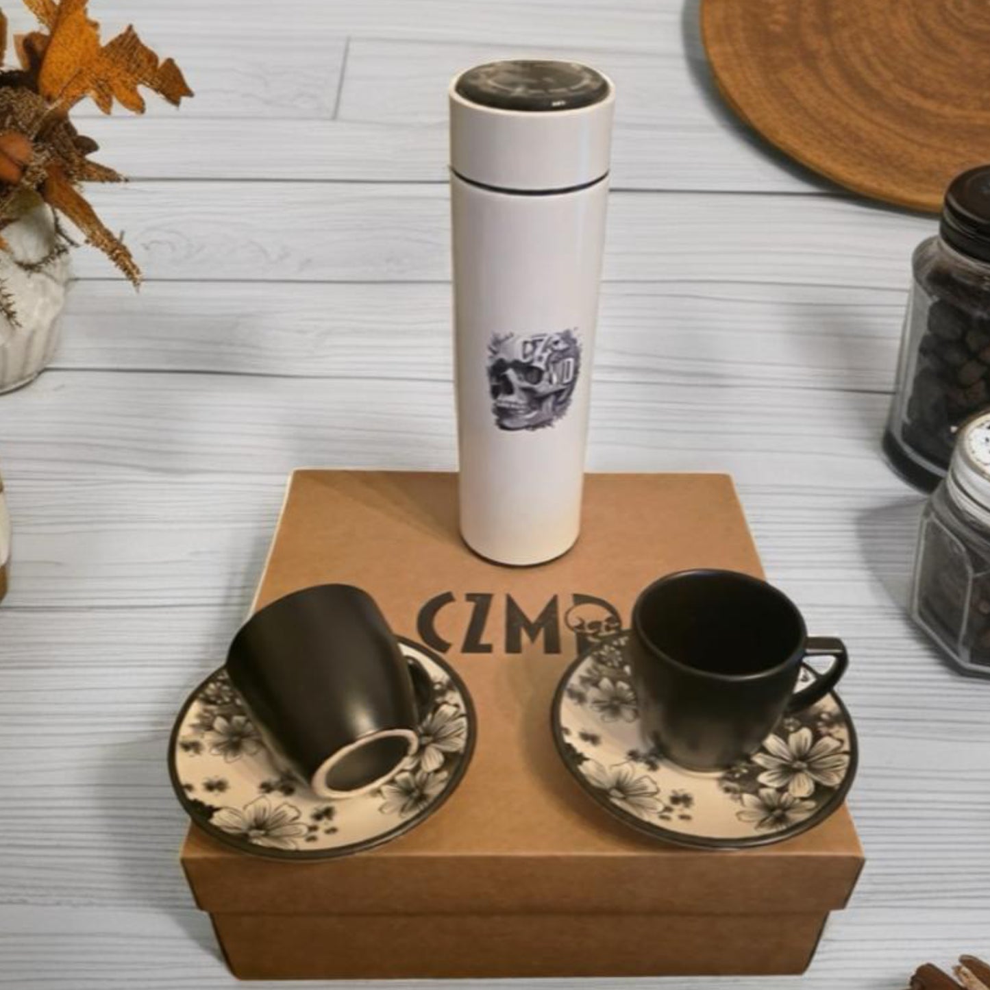 Premium Skull Thermal Coffee Set - Hediye Seti
