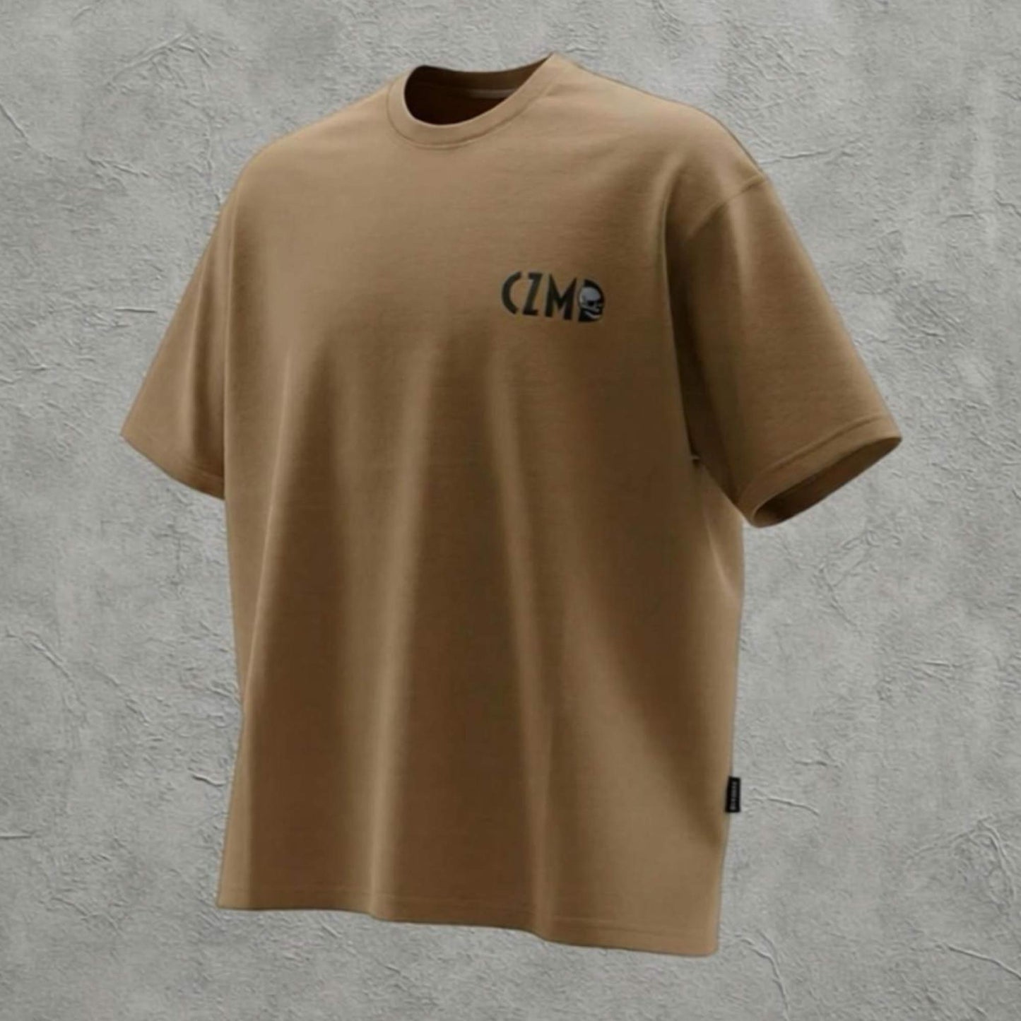 Skull Baskılı Camel Oversize Tişört