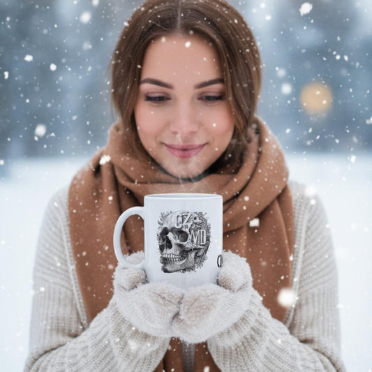 Anatomical Skull Porselen Kupa