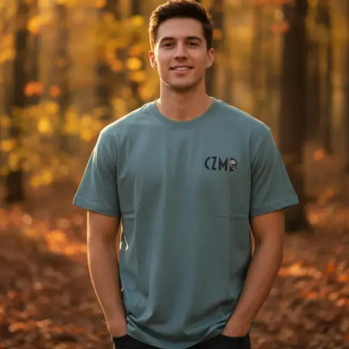 Kurukafa Baskılı Mavi Oversize Tişört