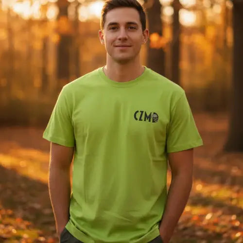 Skull Baskılı Neon Yeşil Oversize Tişört