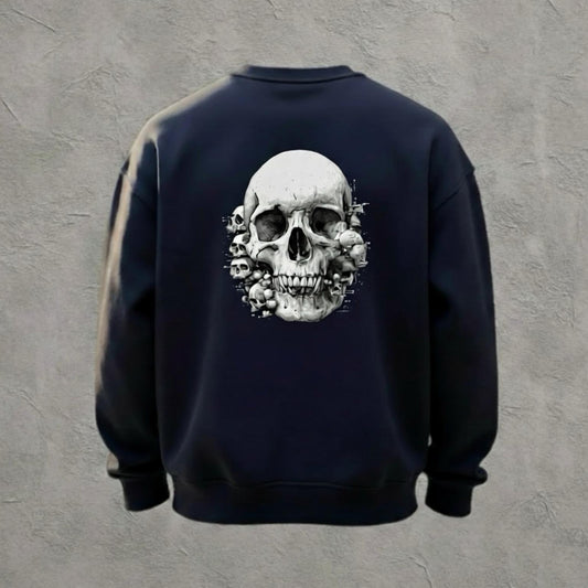 Signature Skull – Lacivert Signature Kurukafa Baskılı Unisex Sweatshirt