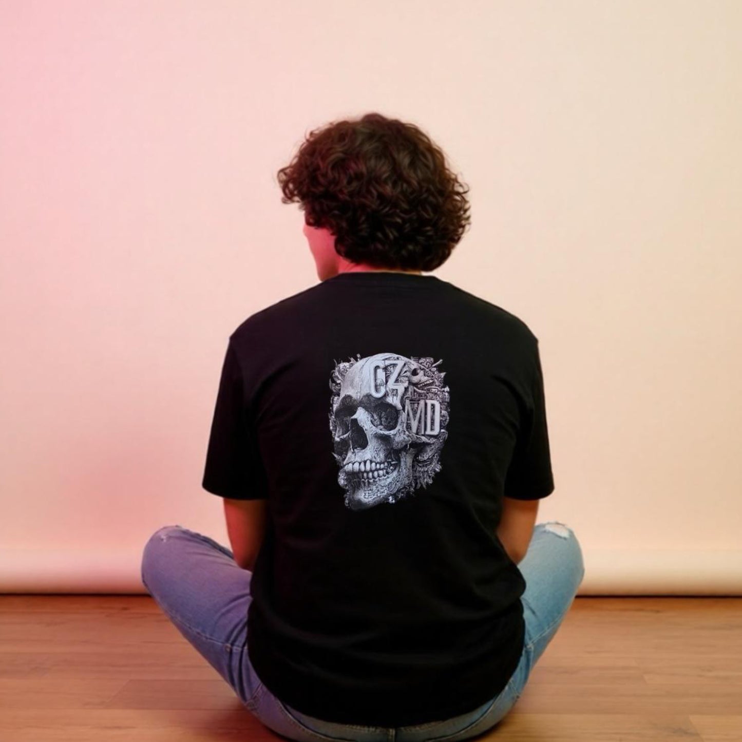 Anatomical Black Skull T-Shirt – %100 Pamuk Kurukafa Baskılı