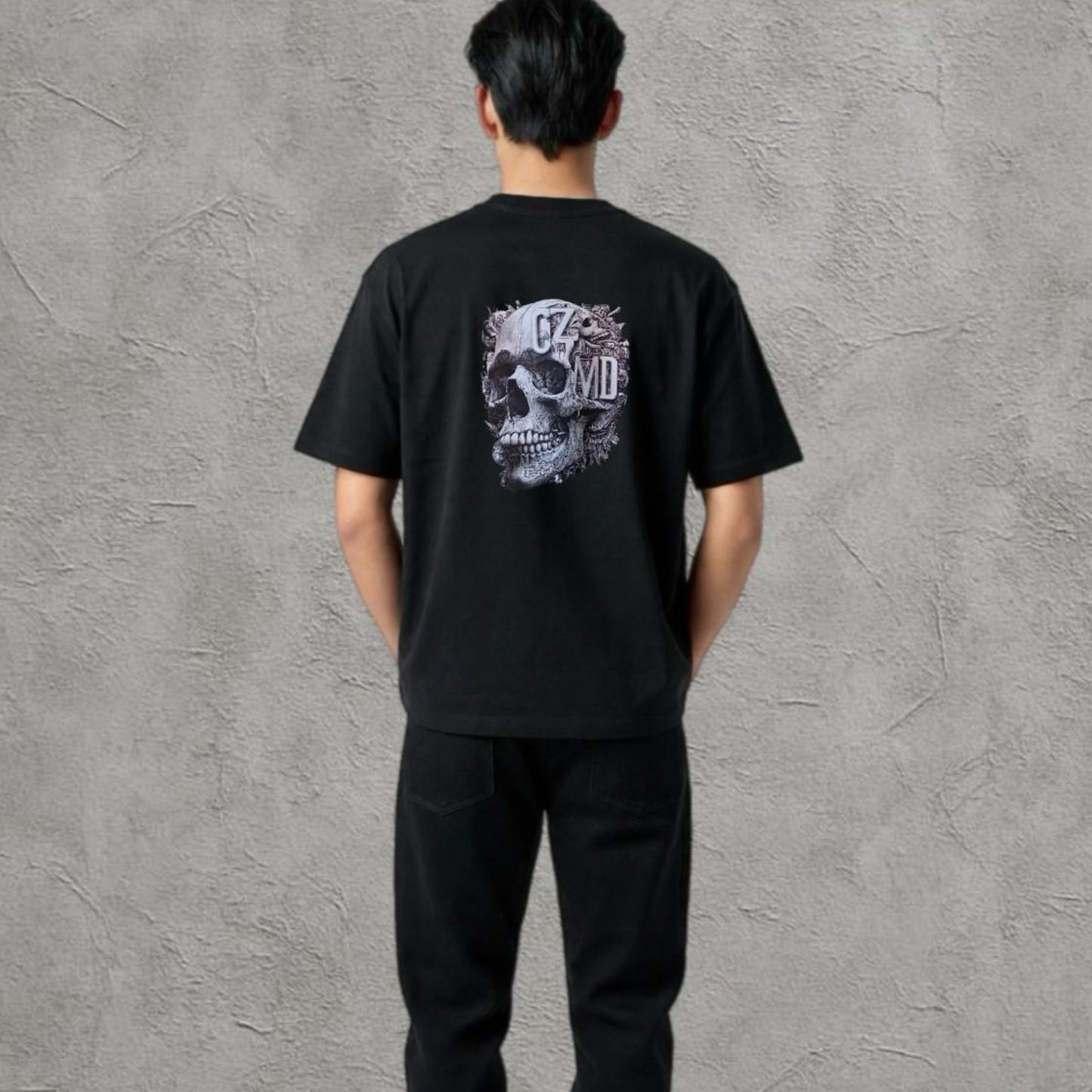 Anatomical Black Skull T-Shirt – %100 Pamuk Kurukafa Baskılı