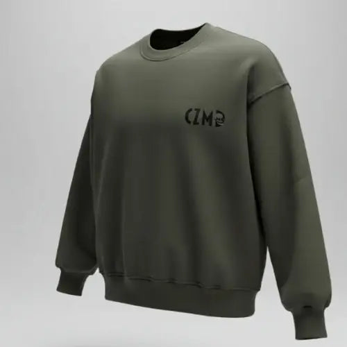 Kurukafa Baskılı Yeşil Oversize Sweatshirt