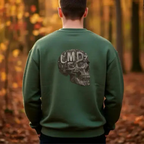 Kurukafa Baskılı Yeşil Oversize Sweatshirt