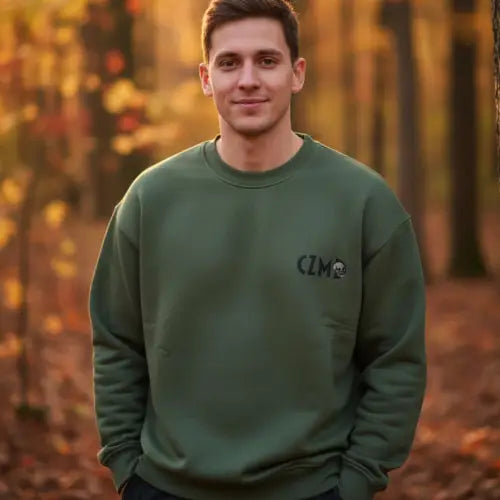 Kurukafa Baskılı Yeşil Oversize Sweatshirt