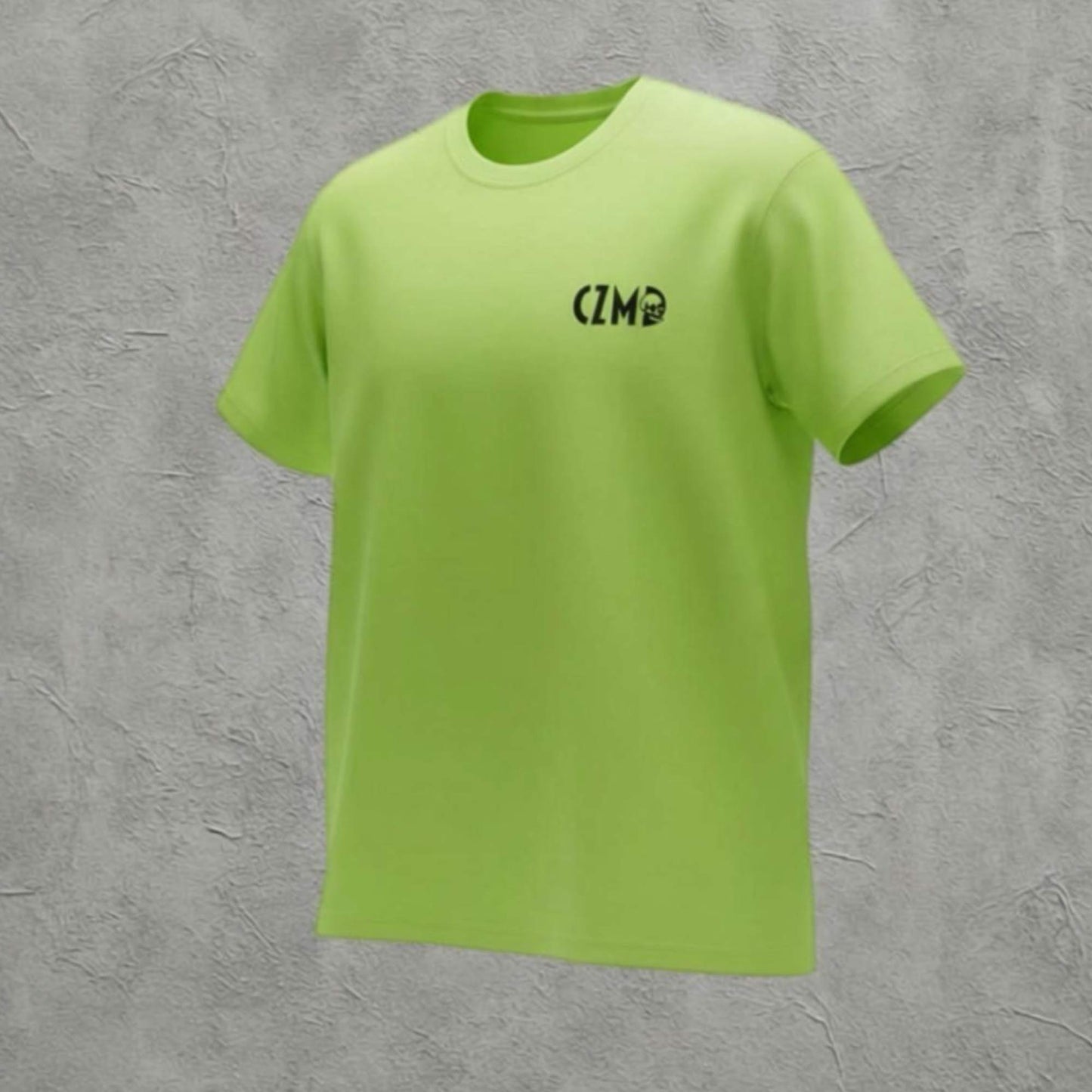 Skull Baskılı Neon Yeşil Oversize Tişört