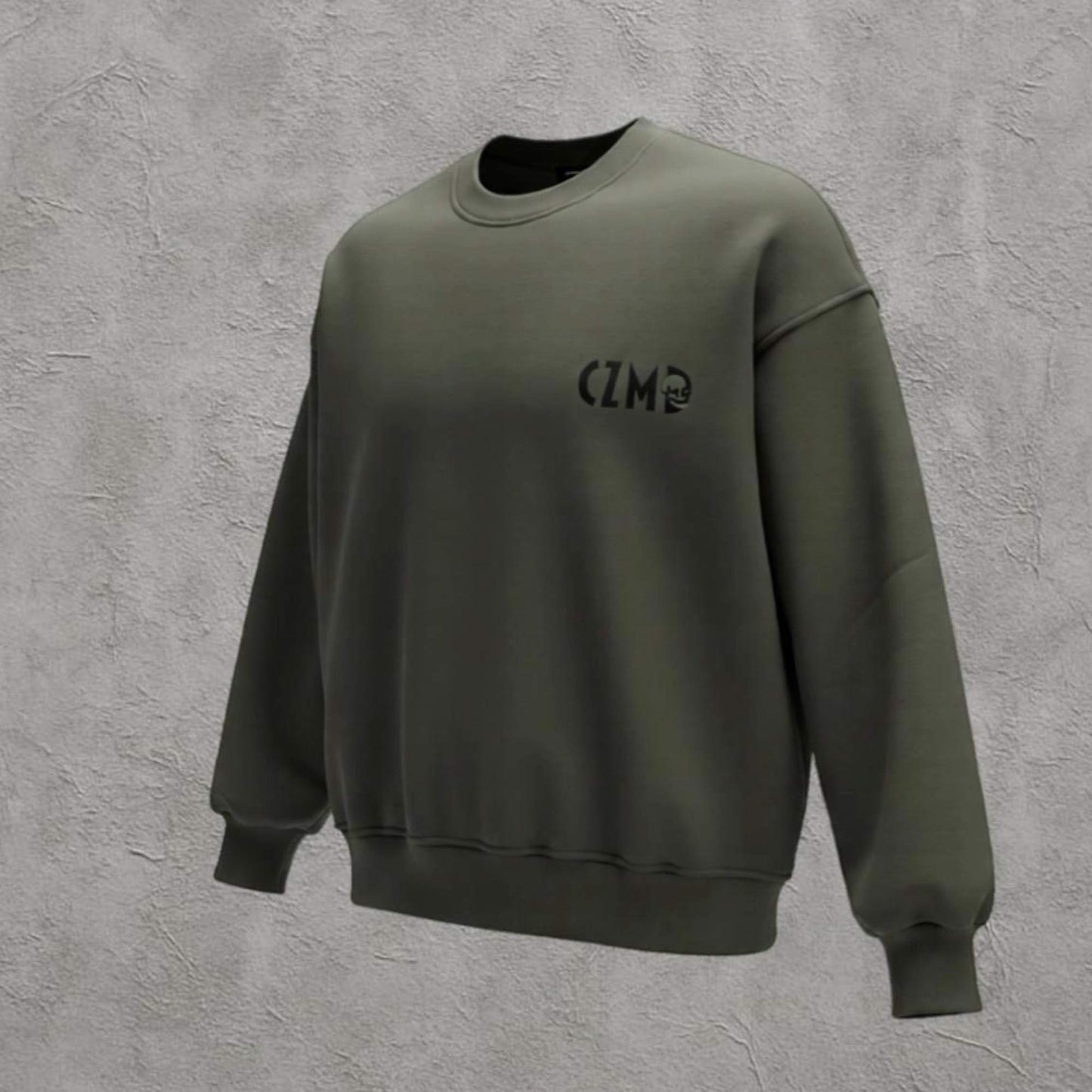 Kurukafa Baskılı Yeşil Oversize Sweatshirt